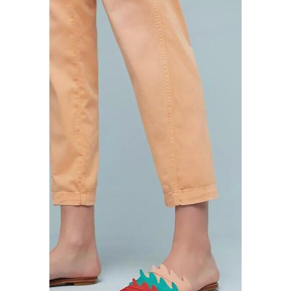 Anthropologie Relaxed Chino Pants In Peach Sz 27 Relaxed - Picture 4 of 10